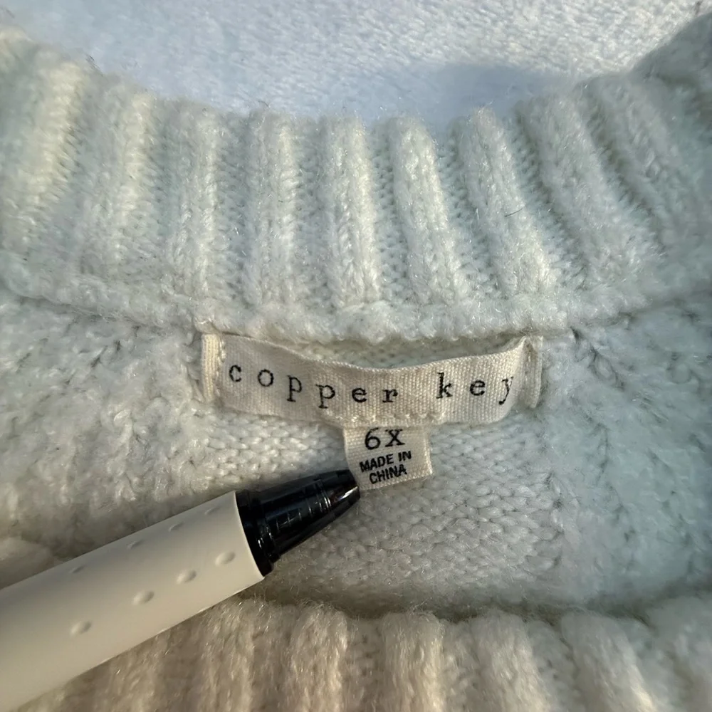 Copper Key Dillards Exclusive Cozy Cream Sweater for Girls Size 6
